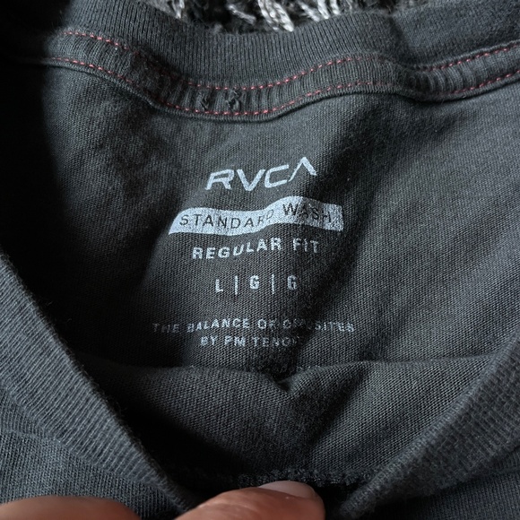 RVCA Men’s Jay Tree Short Sleeve Tee Shirt Size L Black Cotton Desert - Picture 2 of 3